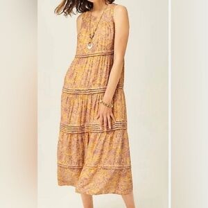 J. Jill Purple Pleated Maxi Sundress